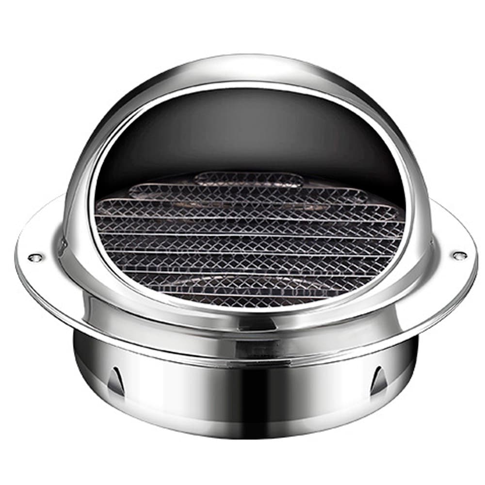 Veneziana 200mm 250mm 300mm Grade Aço Inox Com Tela e Cúpula Anti Insetos Para Exaustão de Ar Coifa e Estufas