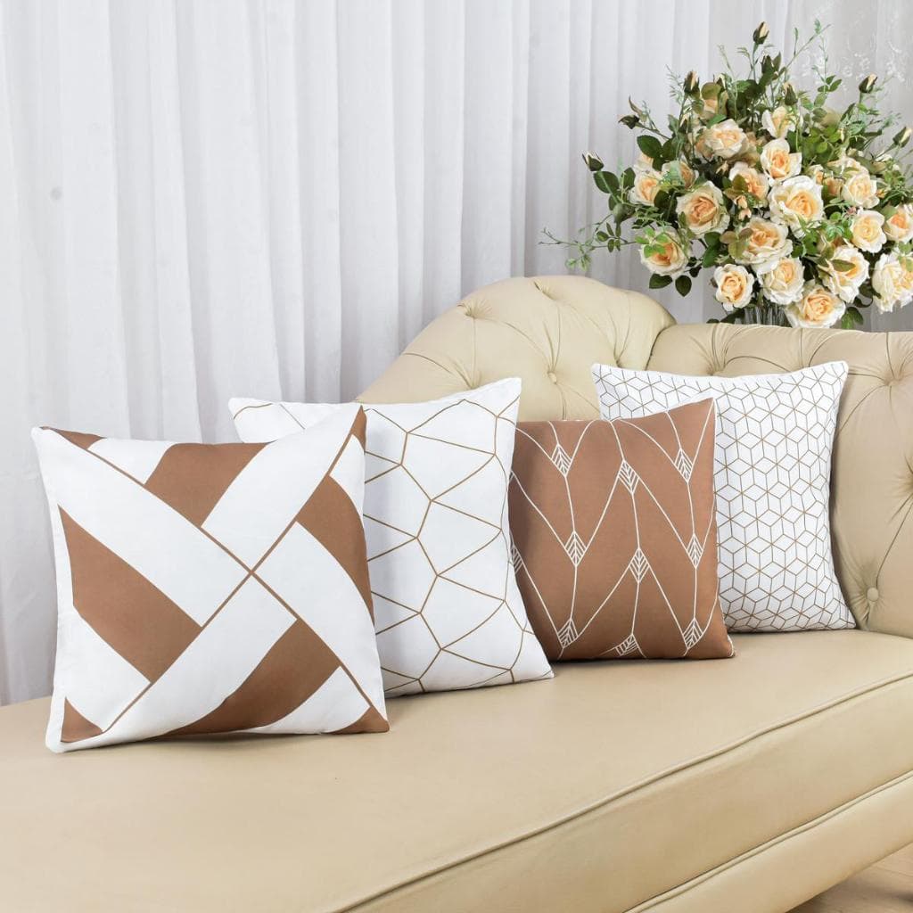 Kit c/ 4 Capas de Almofada Decorativas Modern Print 45x45 - Modelos Variados
