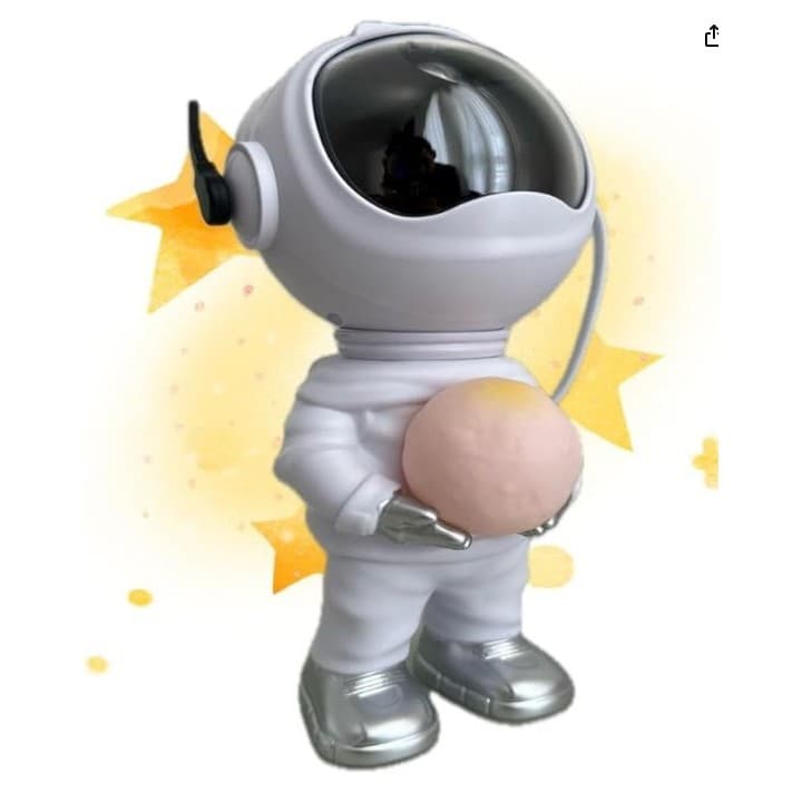 Projetor de Luz Galáxia Projetor de Estrela Com Lua Astronautas Luz Noturna Quarto Brilho Ajustável Velocidade Decoração