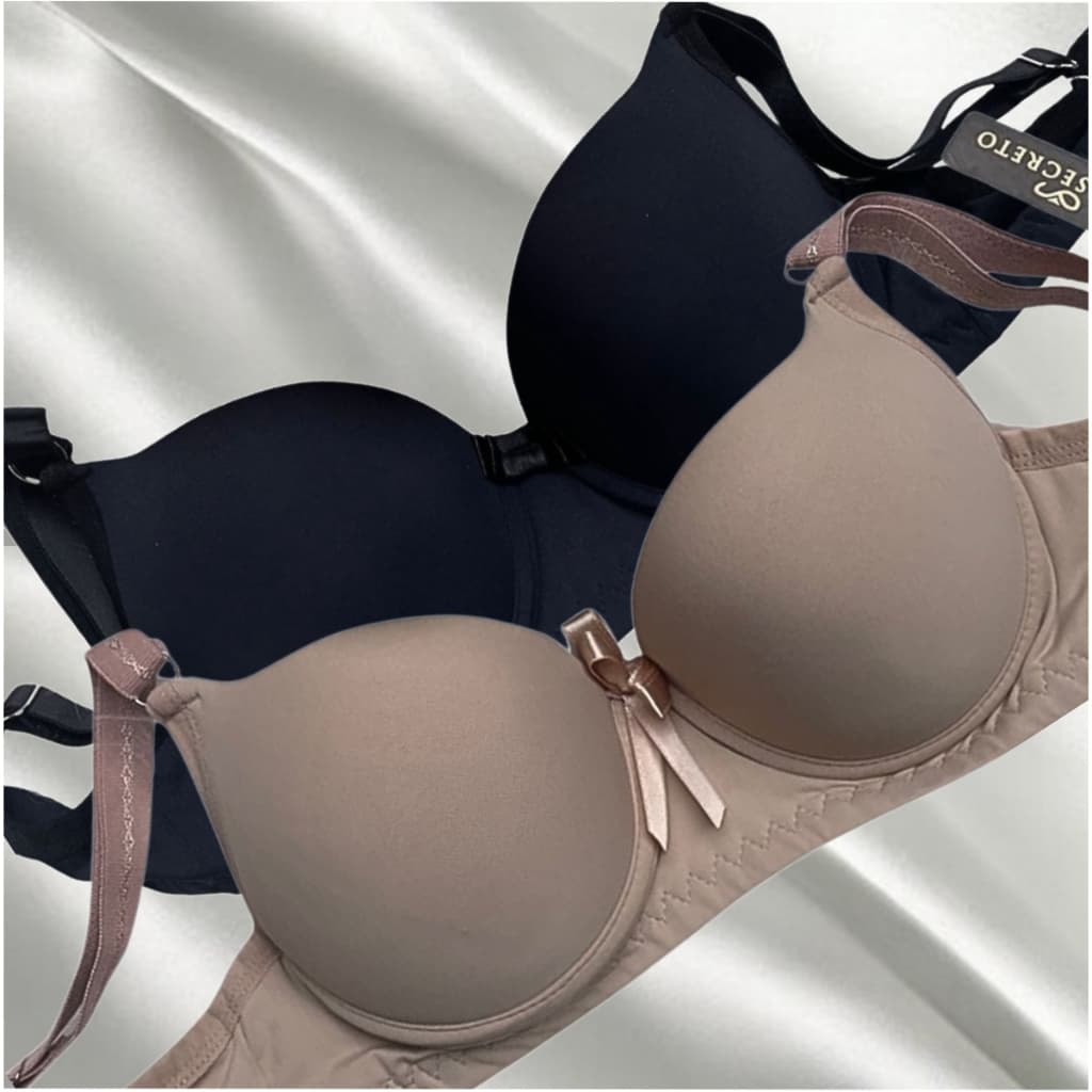 Kit 2 Sutiã com Bojo e Base Alongada de Microfibra