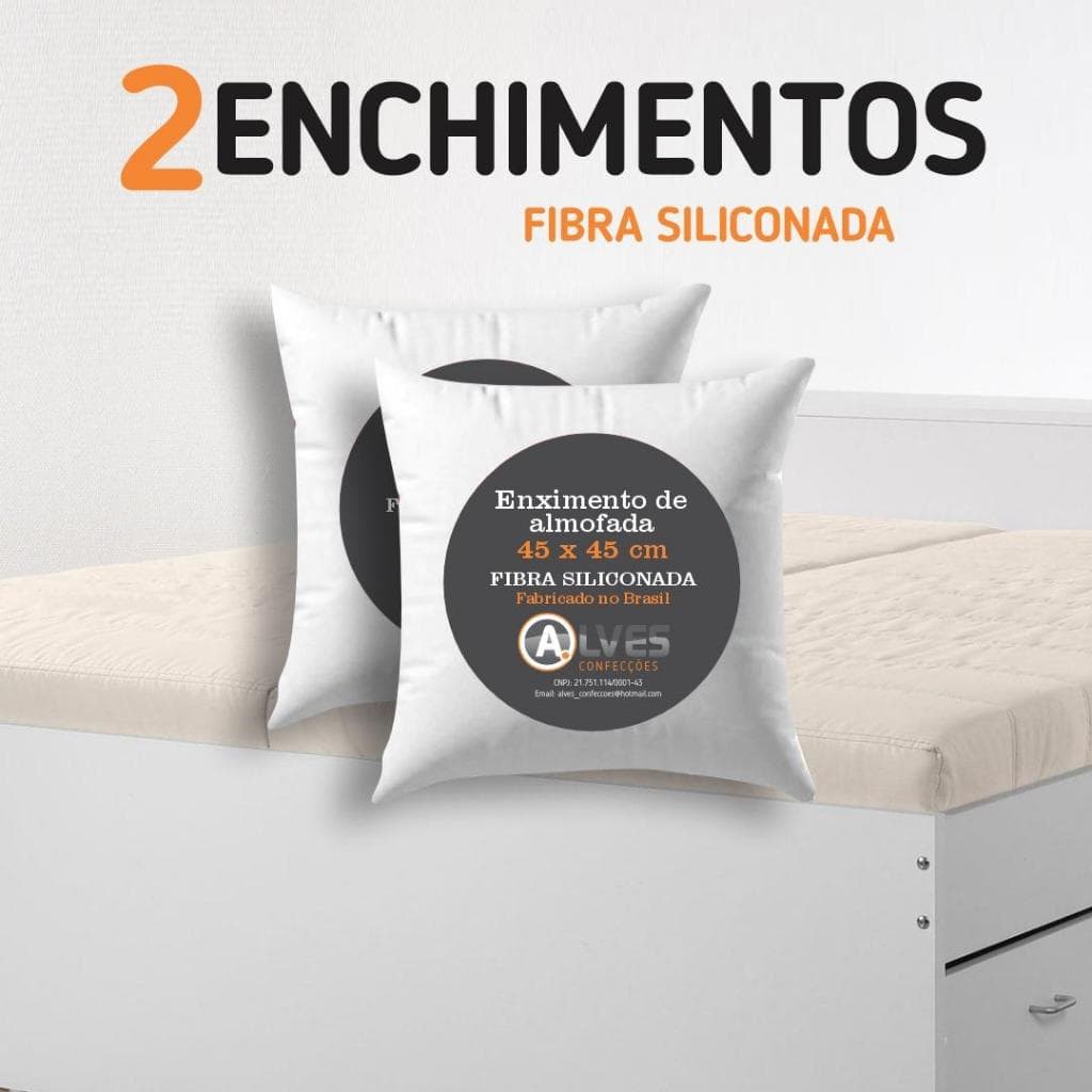 Kit 2 Refil Enchimento 45x45 Fibra Silicone