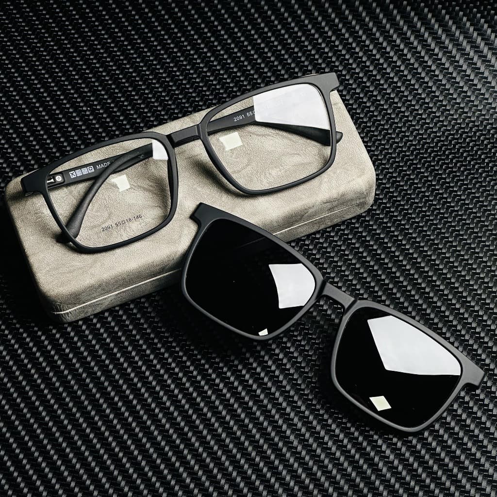 Armação De Óculos Clipon Com Lente Polarizadas Masculino  2 Em 1 Sunglasses Magnetic Eyewear