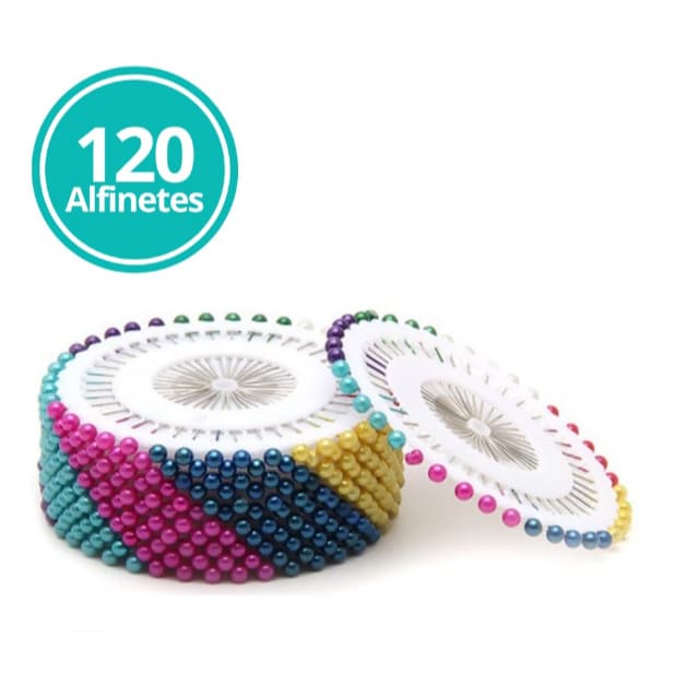 Alfinete de Cabeça Bola Colorida com 120 Unidades