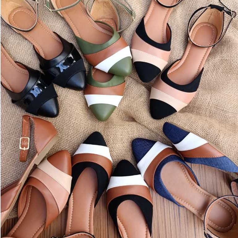 salomé feminina sapatilha  bico fino sandalia rasteira sapato confort  33 ao 42