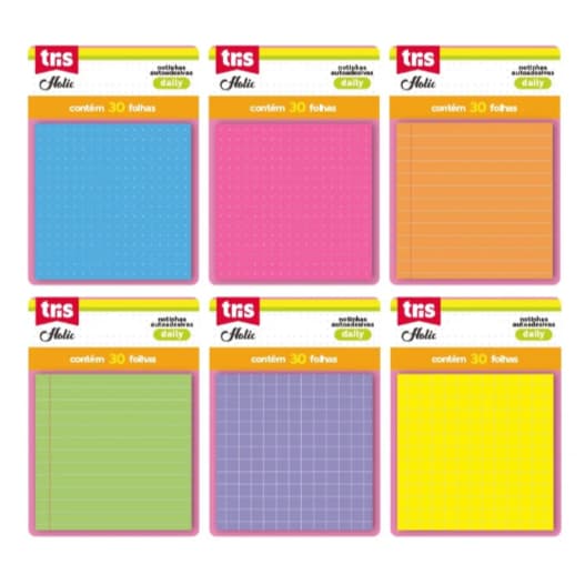 Notas Autoadesivas Daily Holic Pop 76x76mm TRIS Azul