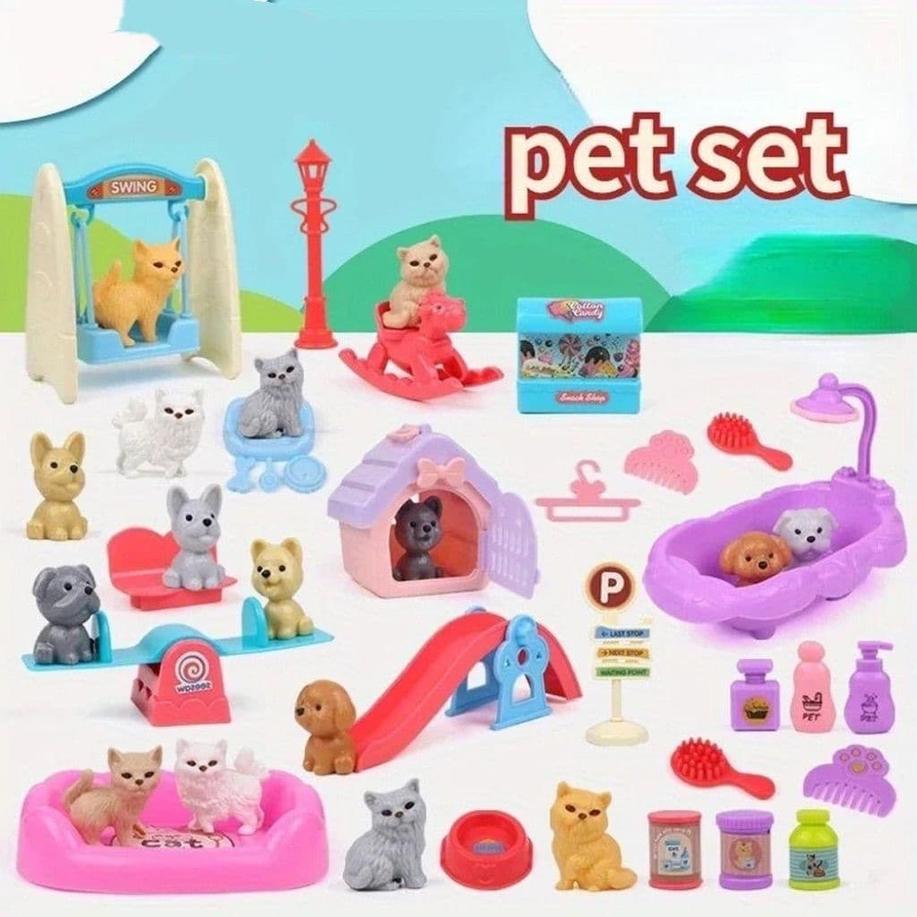 Kit Pet Veterinária Vida Dos Pets Brinquedo Infantil Crianças Miniatura Cor Aleatorio