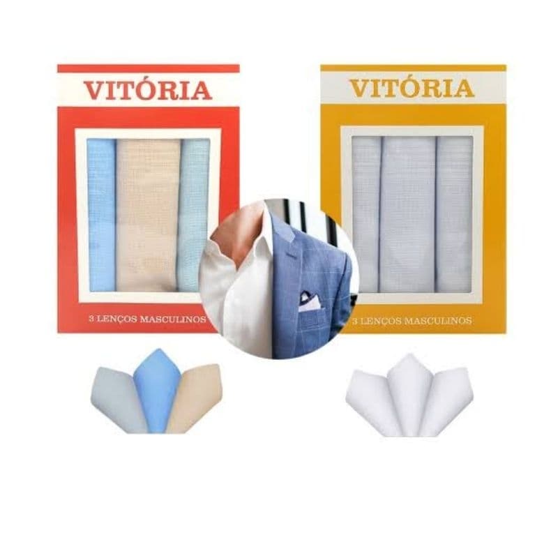Lenços masculinos Presidente Vitória 100% Algodão diversas cores