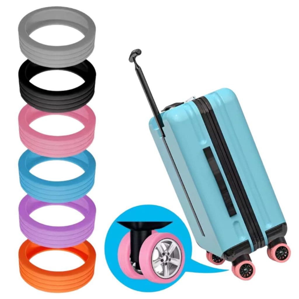 Capa Protetor Rodas Mala Bagagem Viagem Cadeira Silicone Universal Reduz Ruído Protege Rodas c/8pcs
