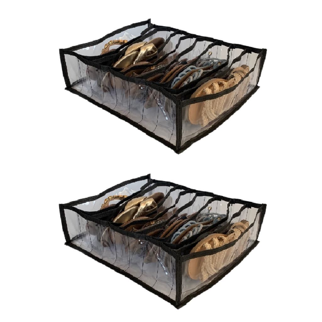 Kit 2 Colmeias Organizadora Rasteirinhas Chinelos Sutiã Com 9 Divisórias 35Px30Lx10A - Preta