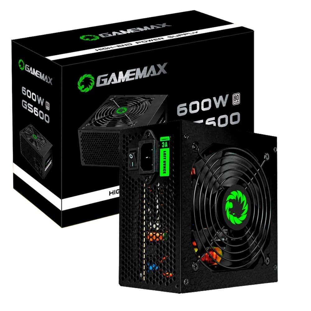 FONTE ATX 600W REAL Gamemax Gs600 600w 80 Plus White Pfc Ativo