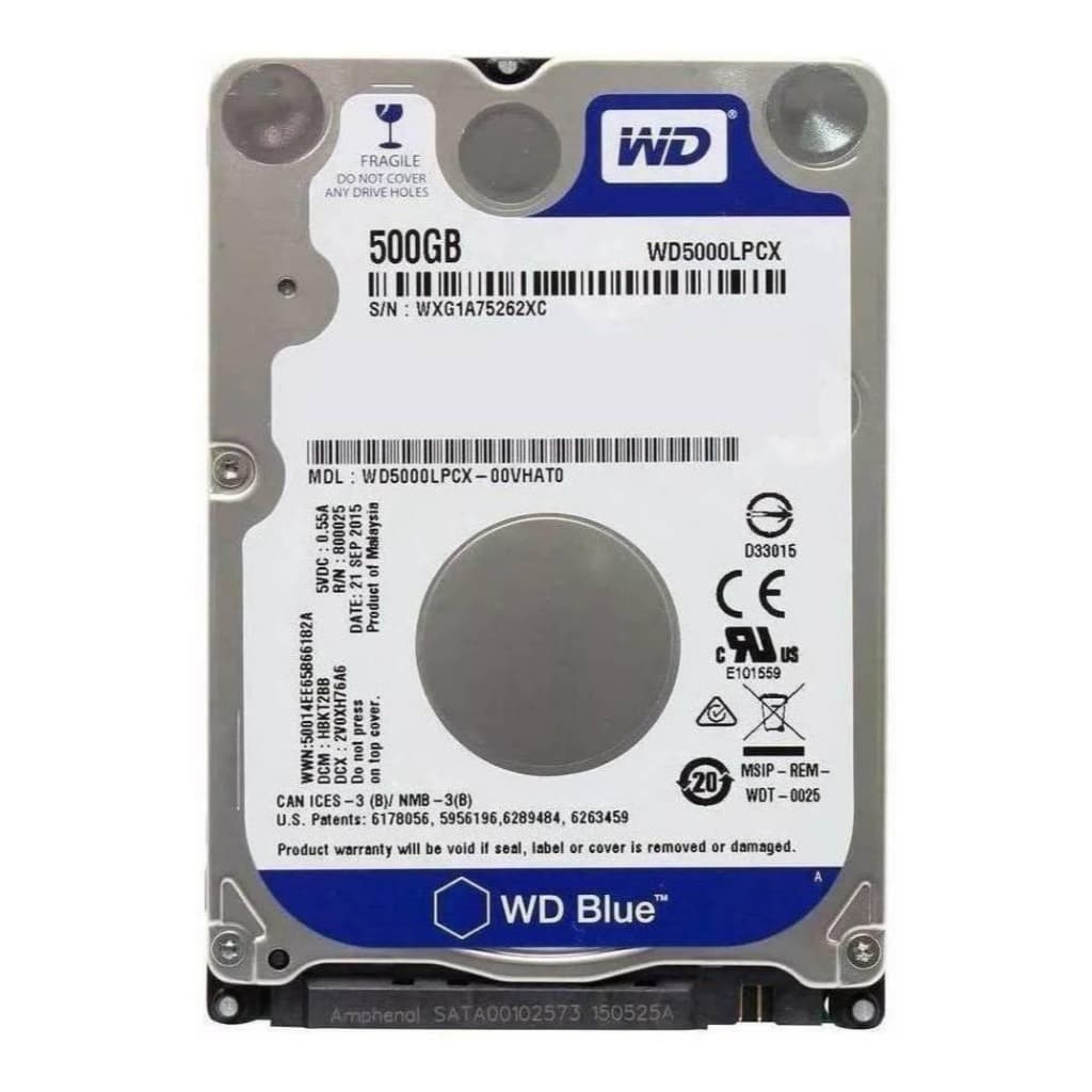 Disco Rígido Interno Western Digital Wd5000lpcx 500gb Azul p/ notebook