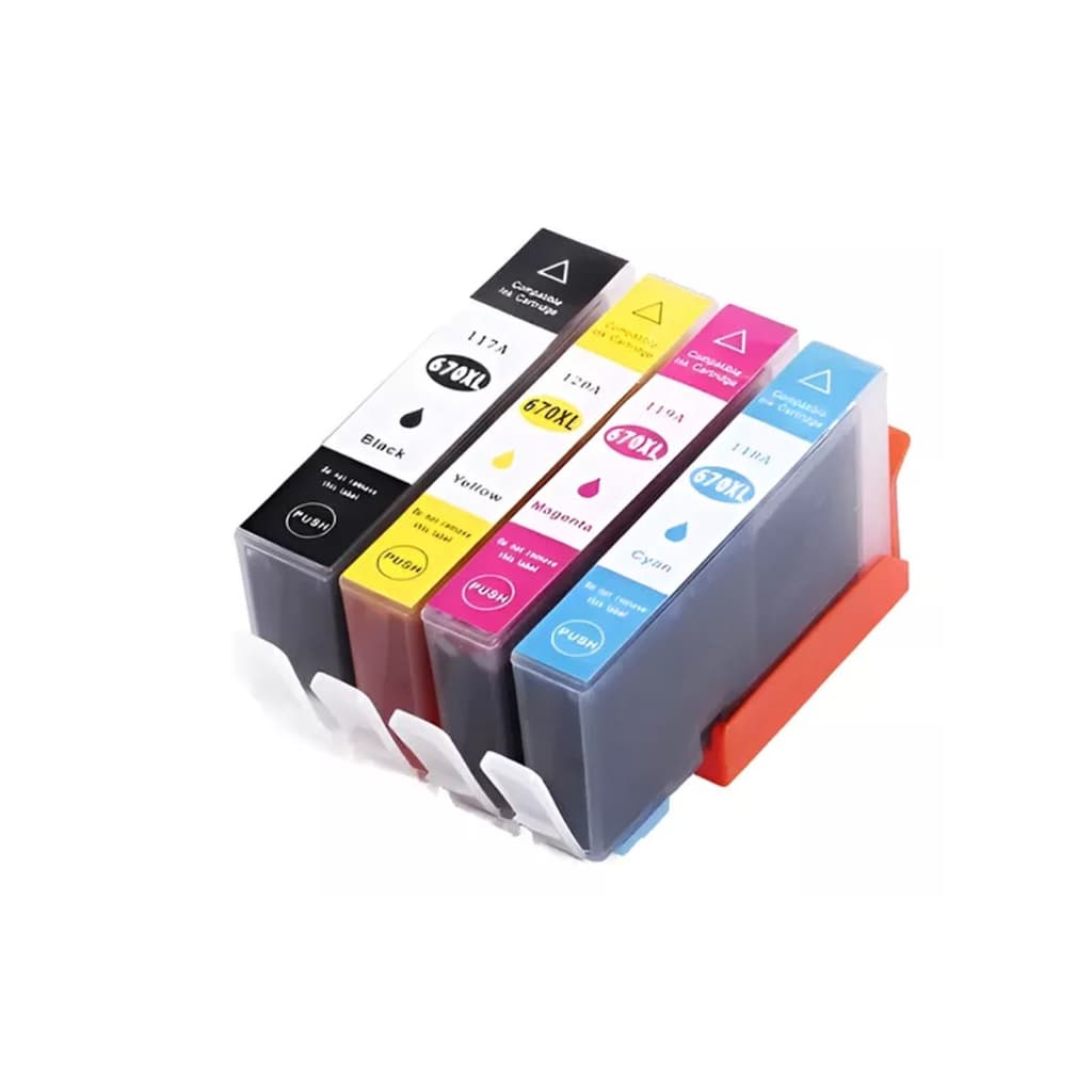 Kit 4 Cartuchos 670xl compatível com 3525 4615 4625 5525 Ink Advantage
