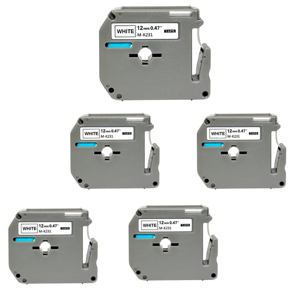 kit 5x unidades fitas rotuladoras compatíveis para MK231 preto no branco