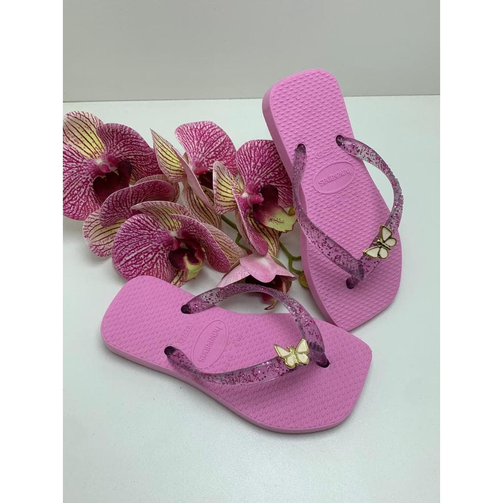 Chinelo Infantil Feminino Alça Com Detalhe Borboleta. 🦋