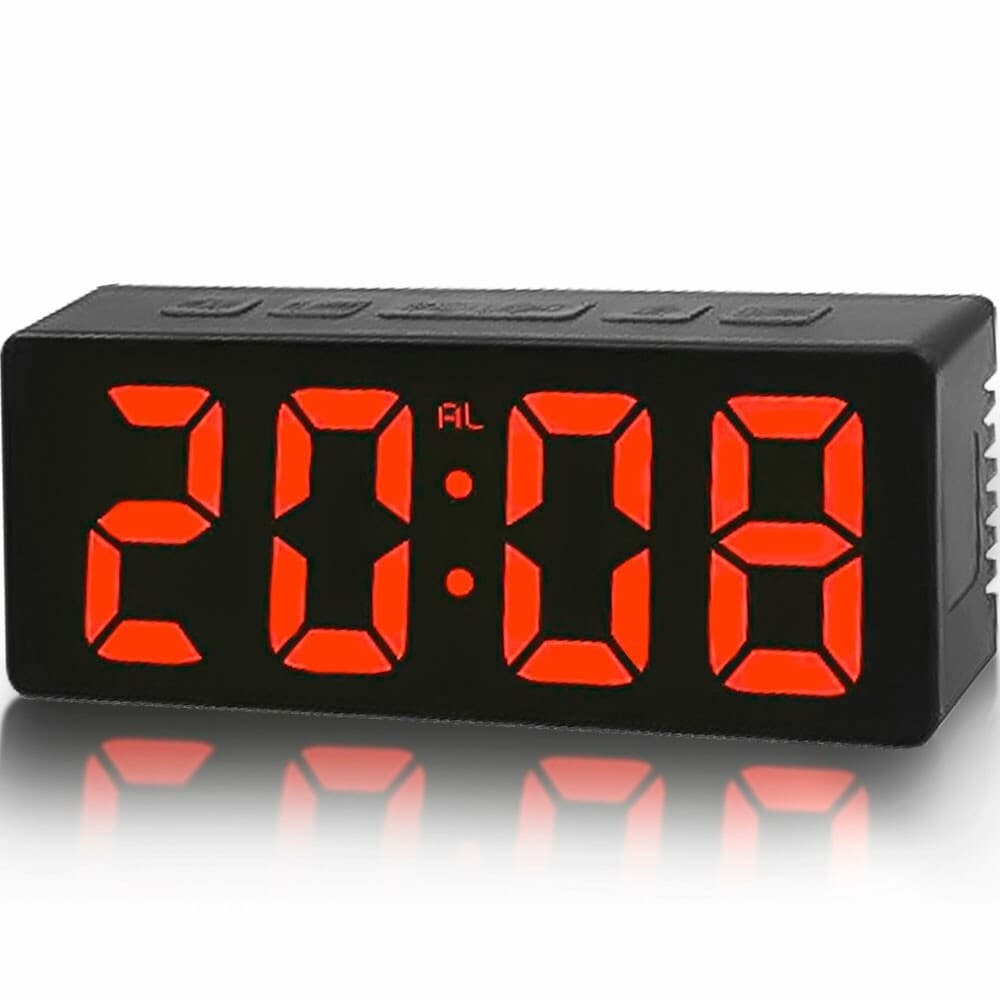 Jnlvariedades Relógio Led Clock Digital Vidro de Cabeceira Despertador com Brilho Alto ou Baixo
