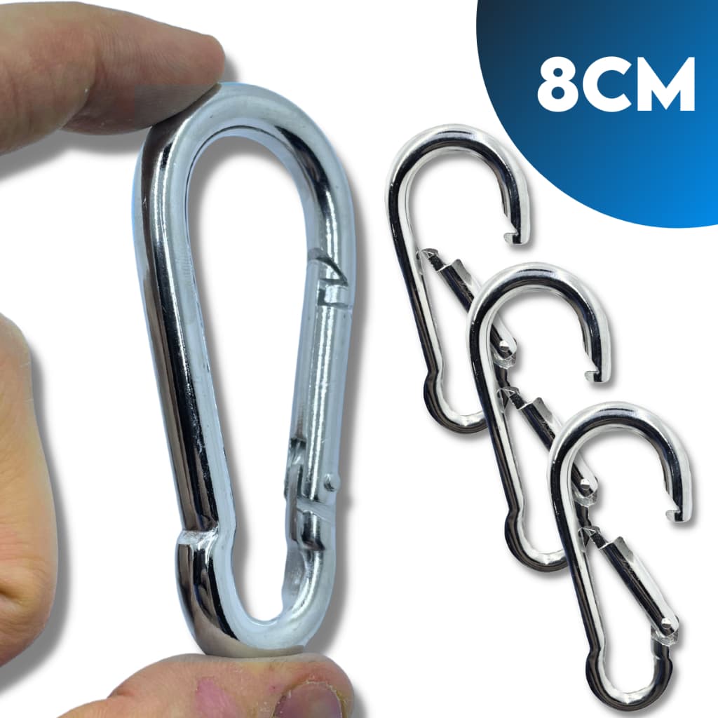 Kit 4 Mosquetão 8cm 230kg Academia Profissional Reforçado