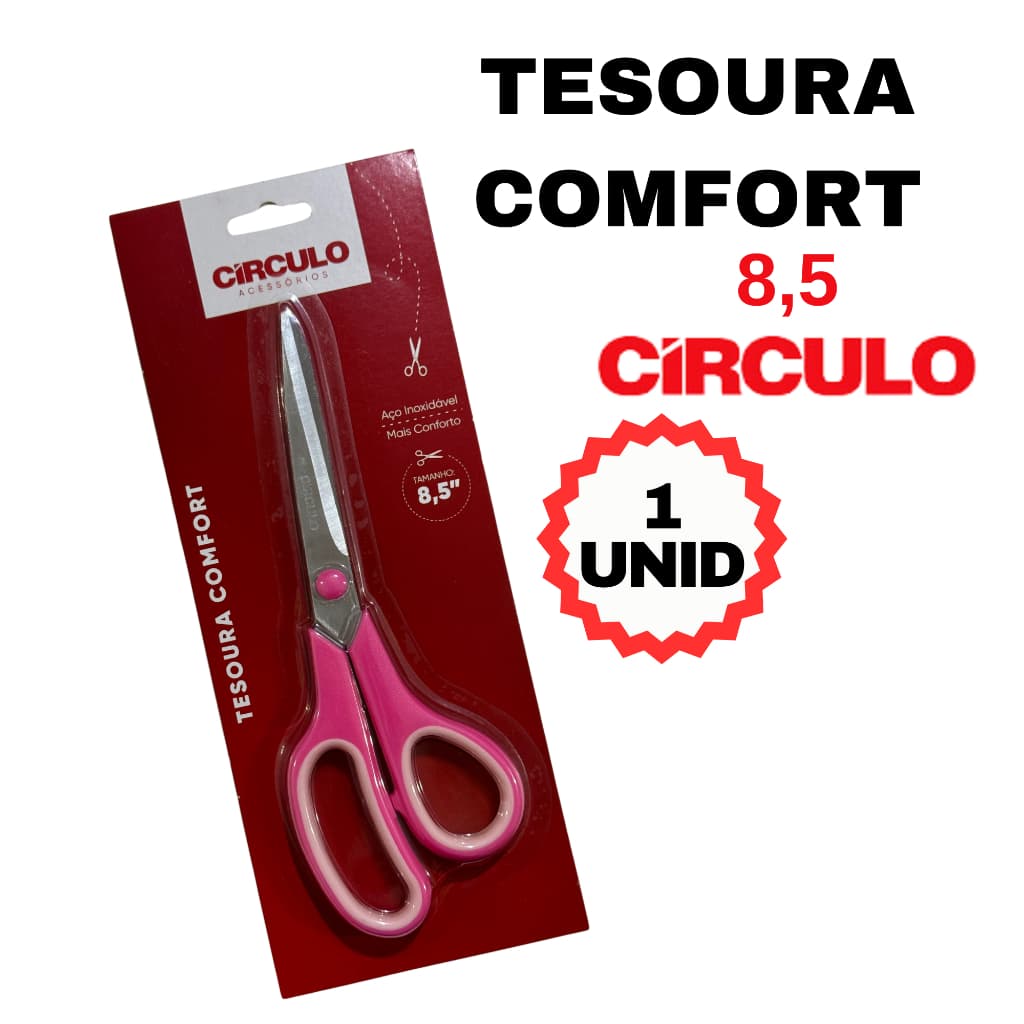 TESOURA COMFORT CÌRCULO- 21,5CM 8,5"