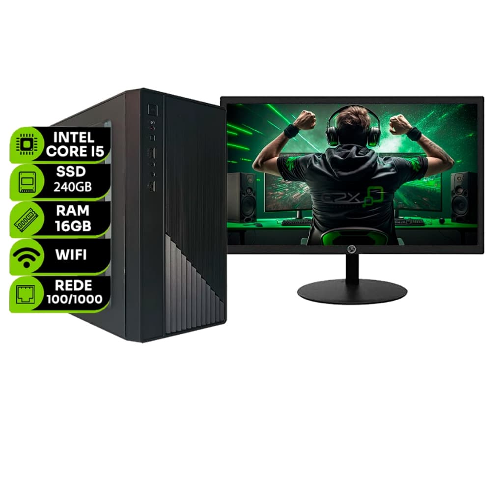 Computador Intel Core I5 3° Geração 16gb Ssd 240gb Monitor 19