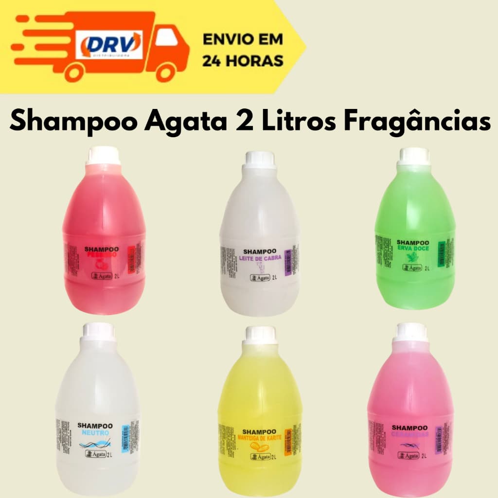 Shampoo Ágata 2L Lavagem E Restauração Efeito Salão De Beleza - Shampoo Galão 2 Litros