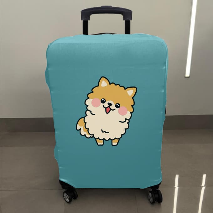 Capa Elástica Protetora De Mala Para Viagem De Cachorro Cute