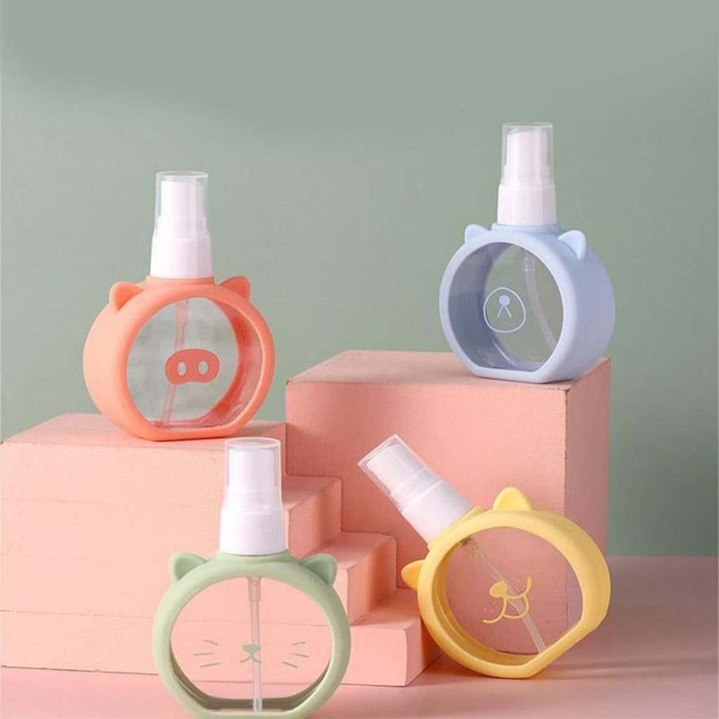 Frasco Spray 60ml - Design de Animais Fofos - Portátil para Viagem e Higiene - Allmini
