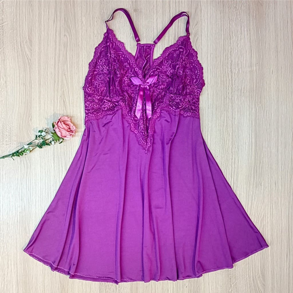 Camisola Plus Size Com Detalhe Em Renda Ref.240 Sem Bojo Tamanho Especial