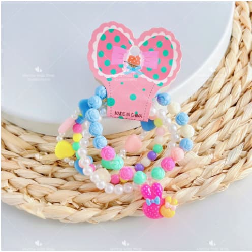 Kit 48 pcs pulseiras lindas infantis de miçanga