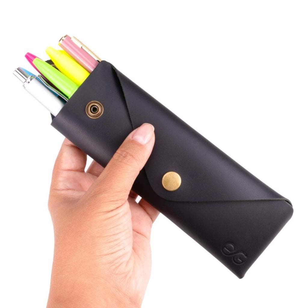 Estojo Escolar Executivo Masculino Couro Legítimo Porta Caneta/lápis