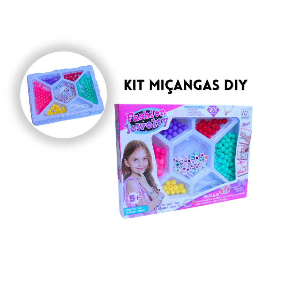 Kit Miçangas Infantil Coloridas P/ Montar Pulseiras 200 Pçs