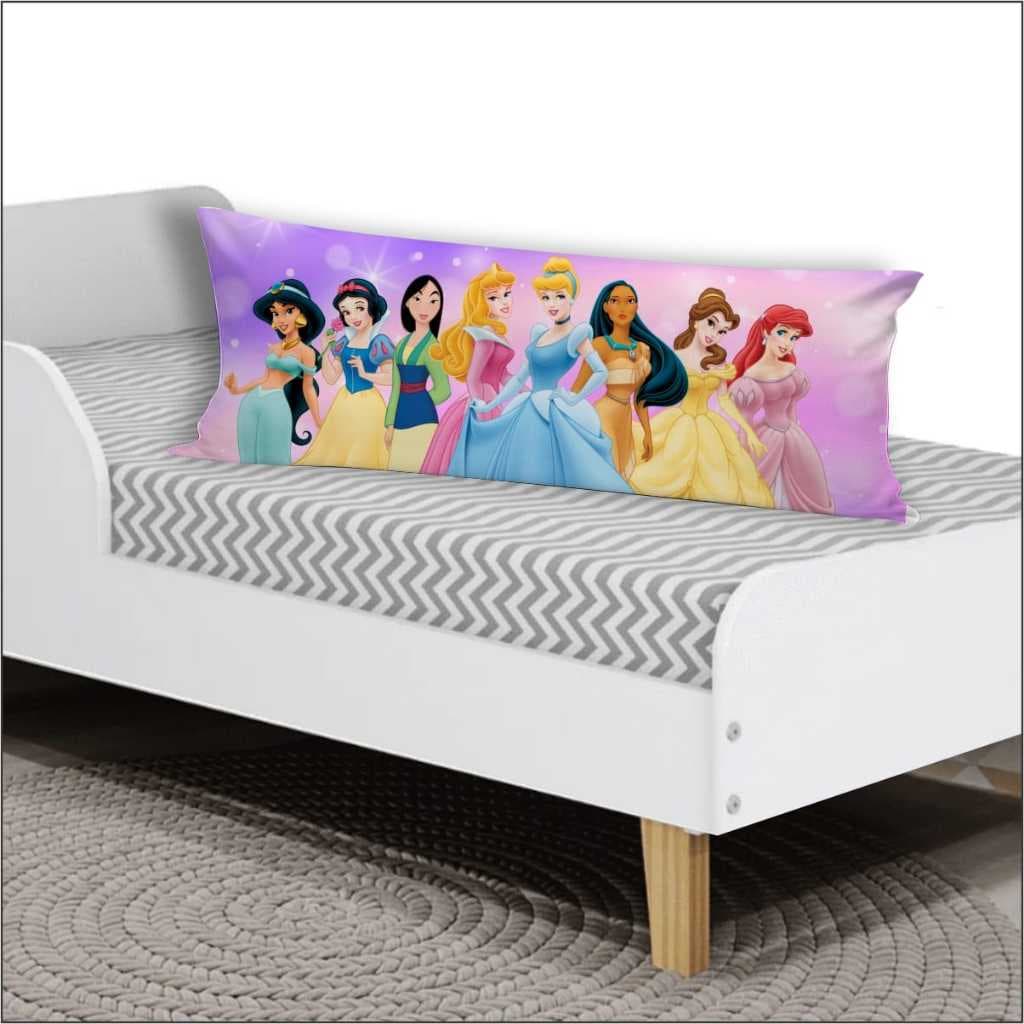 Travesseiro De Corpo Com Fronha Xuxinho Fibra de Silicone 0.90x0.30cm Princesas da Disney