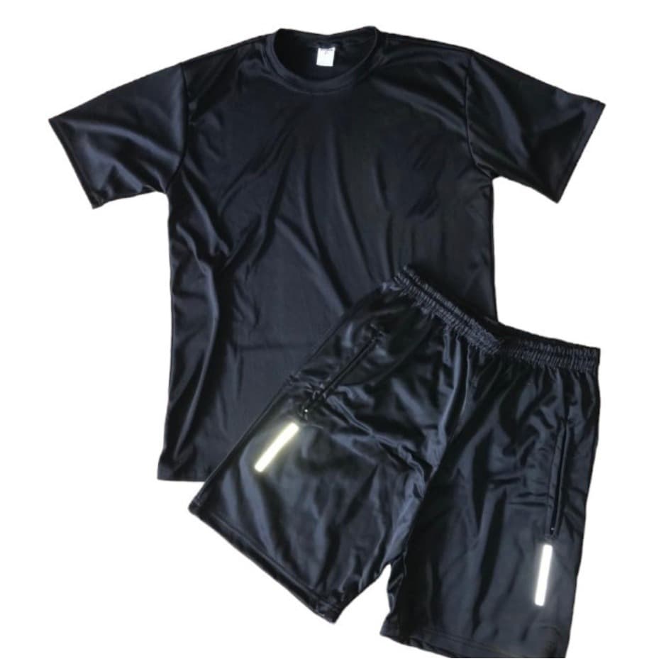 Kit 1 Bermuda Esportiva + 1 Camiseta Masculina Dry Fit Academia