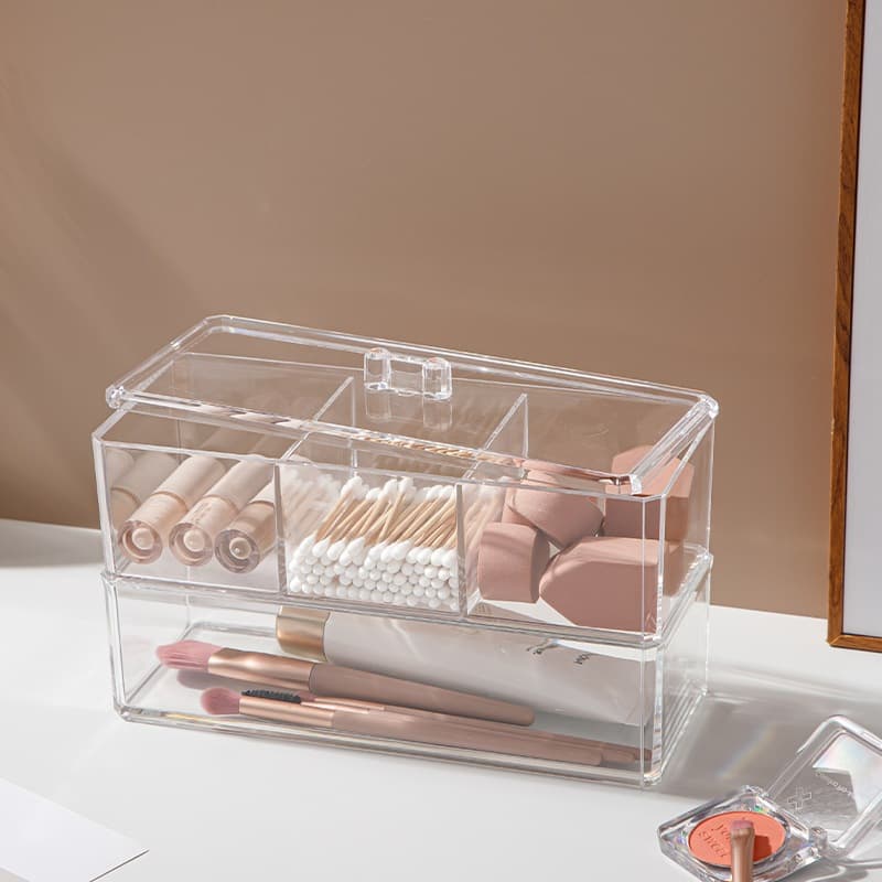 Caixa em acrílico organizador  de cosmeticos dois andares Multiuso 024-014
