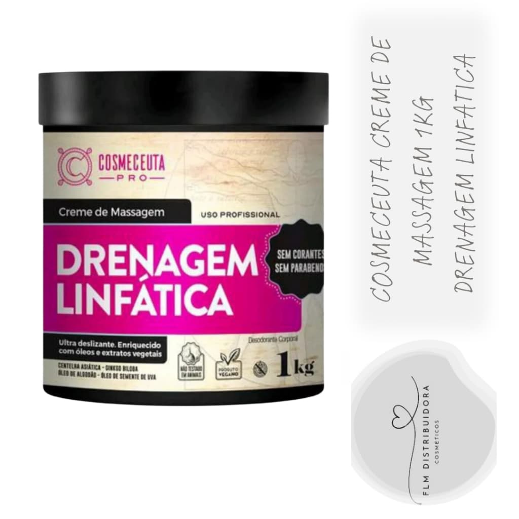 Creme de Massagem Cosmeceuta Drenagem Linfatica 1kg