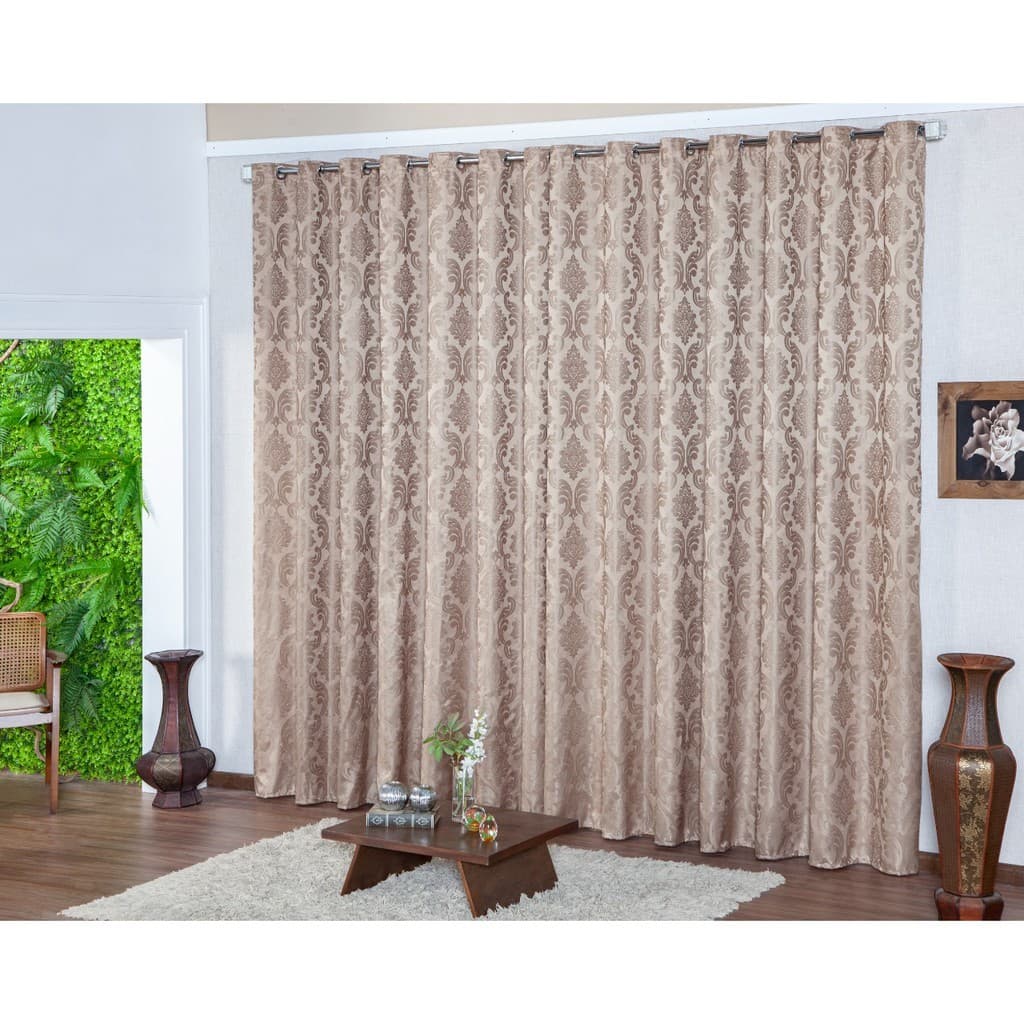 Linda Cortina Grande Jacquard Luxo Para Sala Quarto e Escritório 3M Largura X 2,70M Comprimento