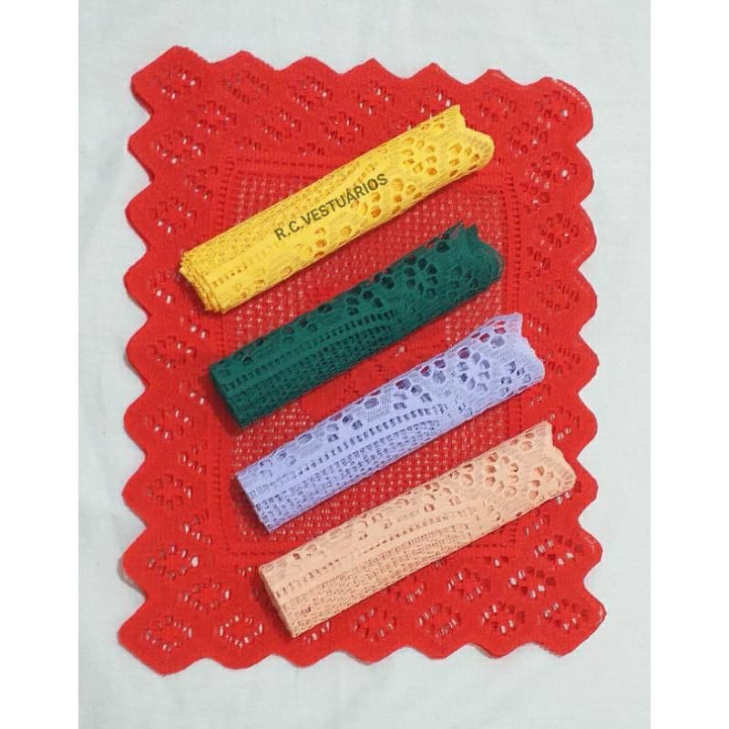 Toalinha de Chá, Bandeiginha, Tecido Renda com Fibra de Coco, Unidade.