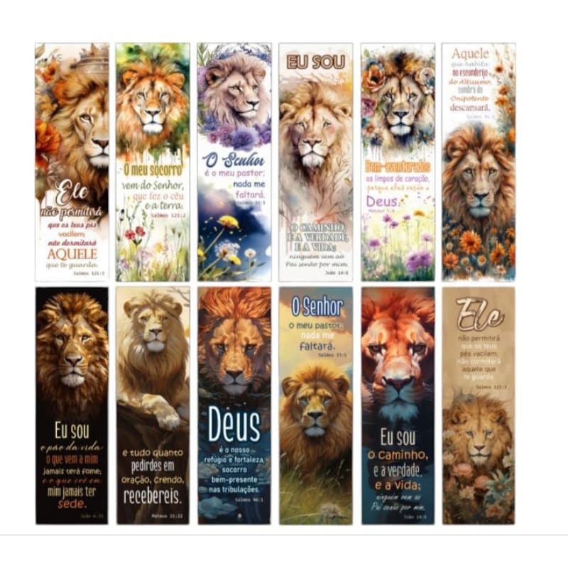 120 marca páginas grosso Leão da tribo de Judá lembrancinhas evangélicas versículos bíblicos