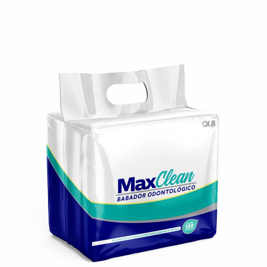 Babador Odontológico Descartável MaxClean – Impermeável com 100 Unidades