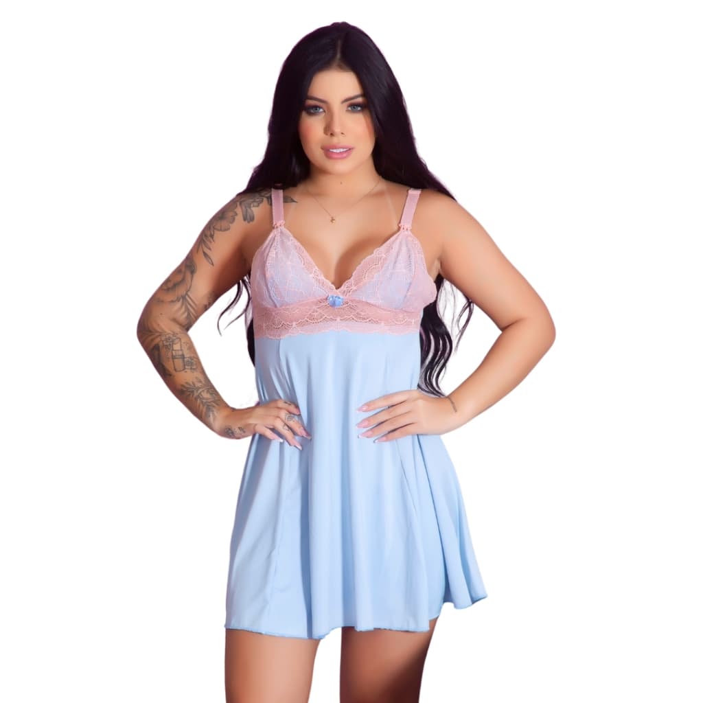 Camisola Amamentação Renda Prática Pós Parto Maternidade Vestido Dormir Gestante
