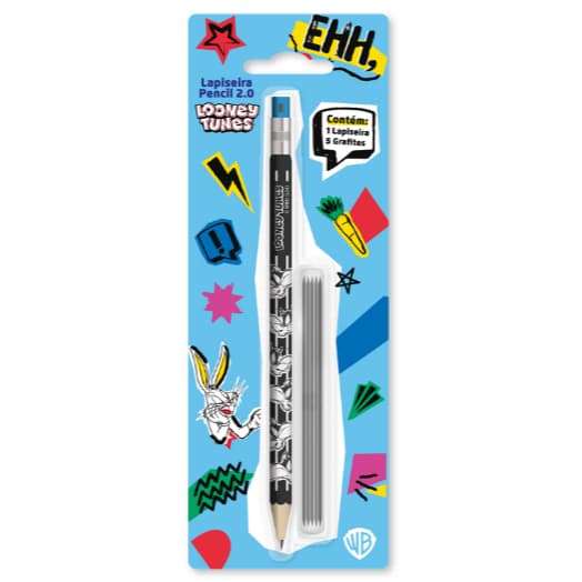 LAPISEIRA PENCIL 2.0 LOONEY TUNES - BLISTER C/ 1 LAPISEIRA + 5 GRAFITES LEO&LEO