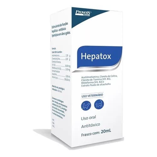 Hepatox Antitóxico Para Caes Gatos Oral 20ml Provets