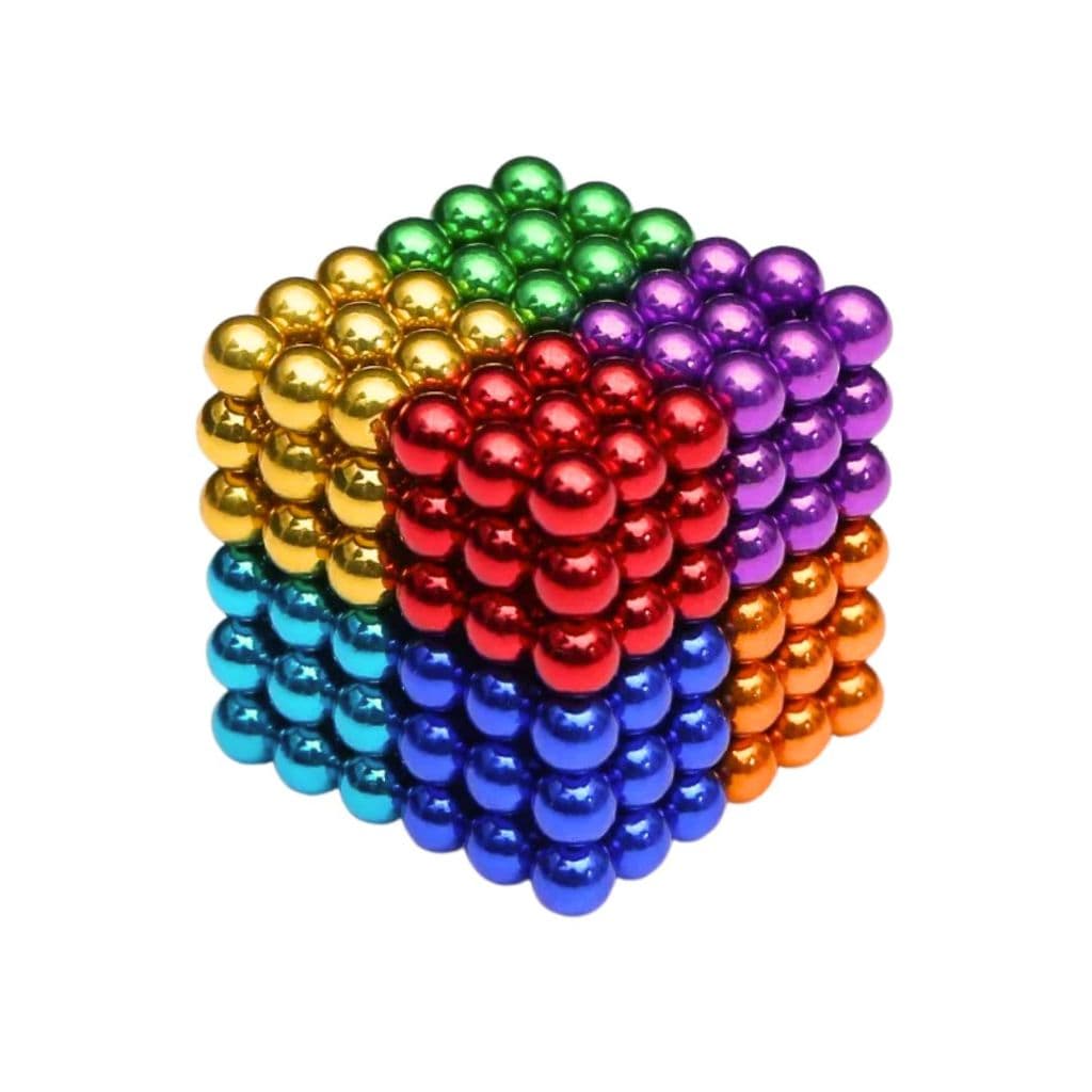 Cubo Magnético Brinquedo Neocube 216 Esferas Bolinhas 5mm Coloridas Diversas - Latinha - Guardar