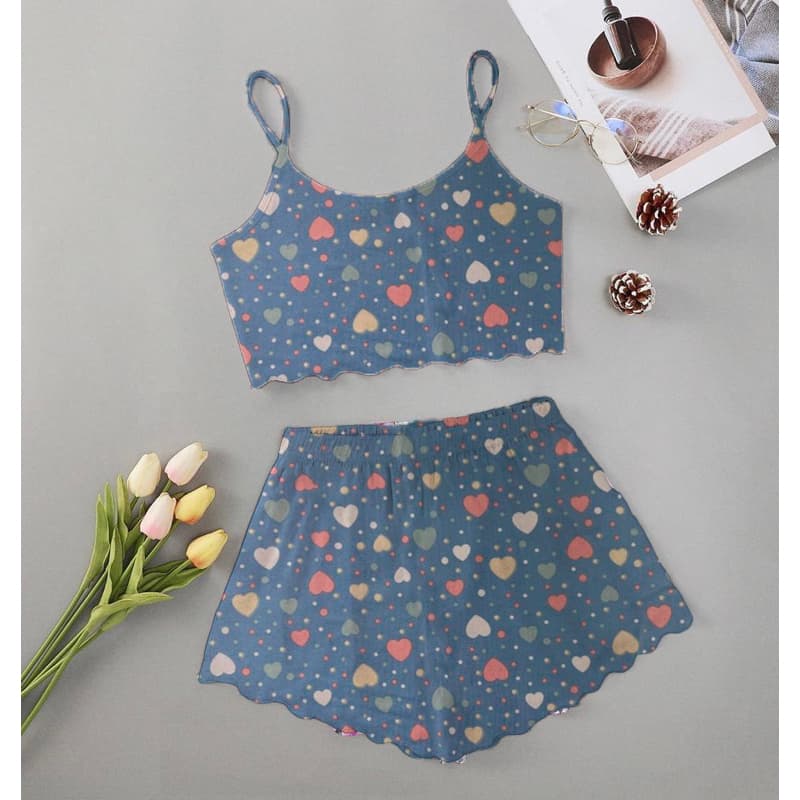 Kit 4 Pijamas Femininos Baby Doll Cropped Com Top e Alcinha Em Suede