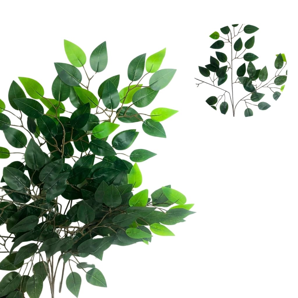 12 Galhos Folha  Ficus Artificial Decoração Folhagem