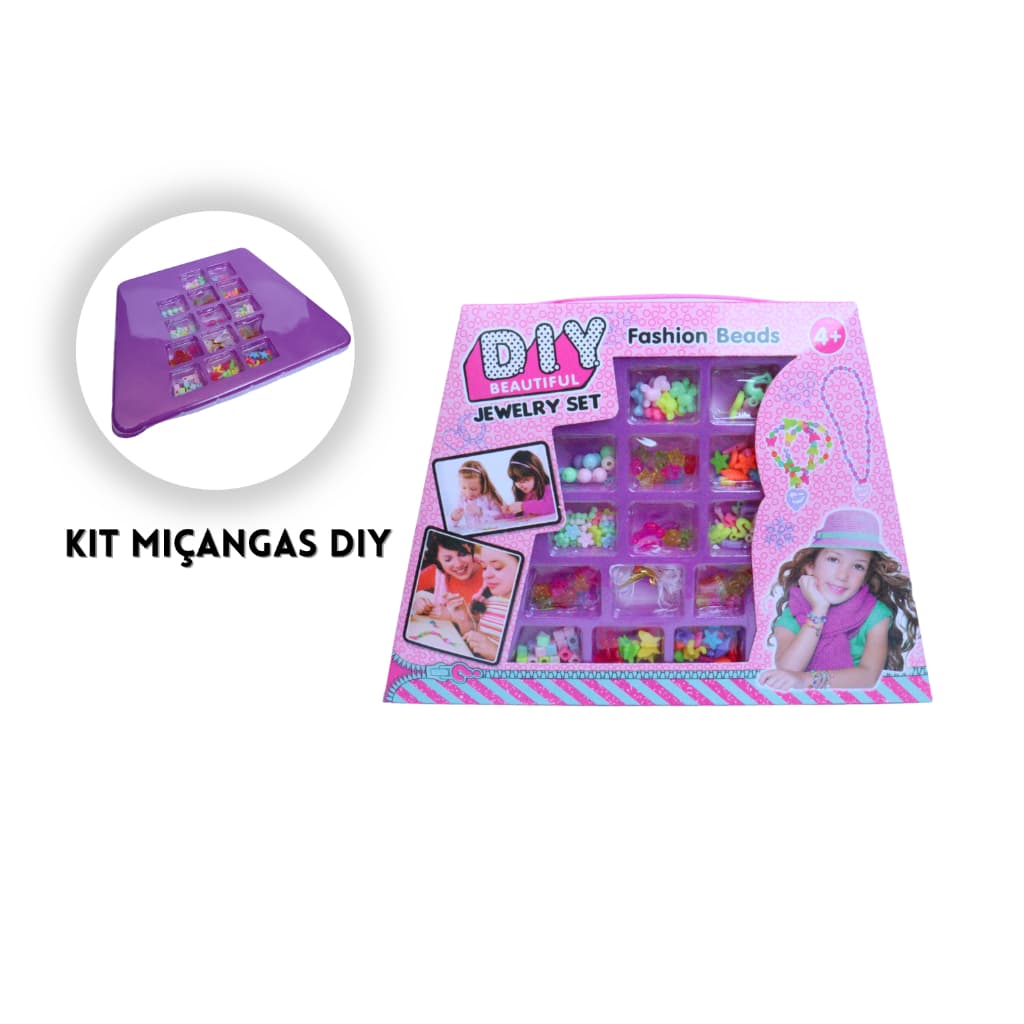 Kit Miçangas Infantil Coloridas P/ Montar Pulseiras 250 Pçs