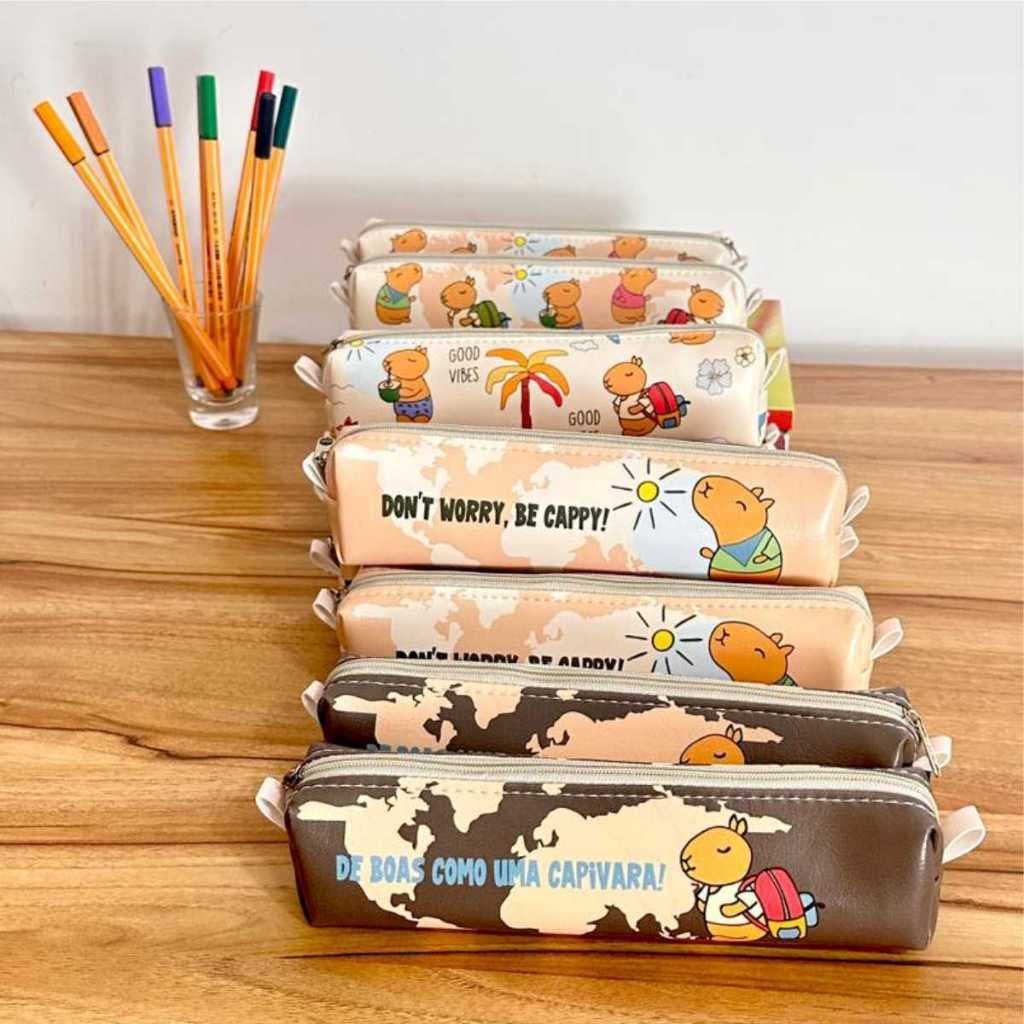 Estojo Escolar Capivara Tubinho Estojo Pequeno Estojo Fino Estojo Infantil Faculdade Universitário