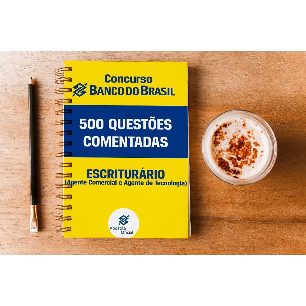 Apostila Banco do Brasil Concurso 2025 500 Questões Oficial-Criado Pela Banca