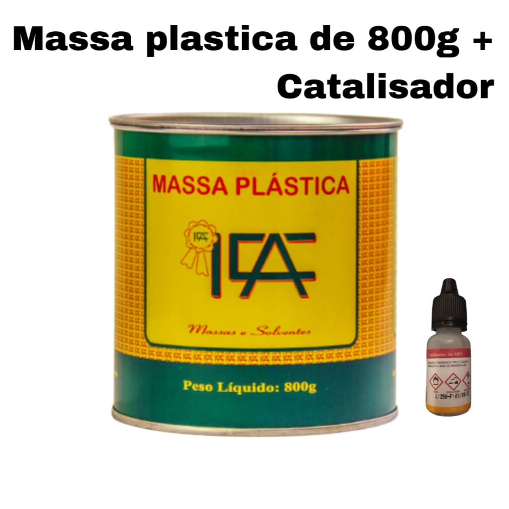 Massa Plástica Ica 400g ou 800g/ Branca / Cinza / Preta /Super Branca/ + Catalisador