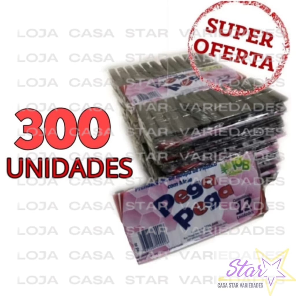 KIT 300 prendedor pregador plástico de roupa super resistente