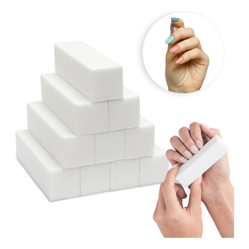 Kit Com 10 lixas Bloco Para Polimento De Unhas Alongamento