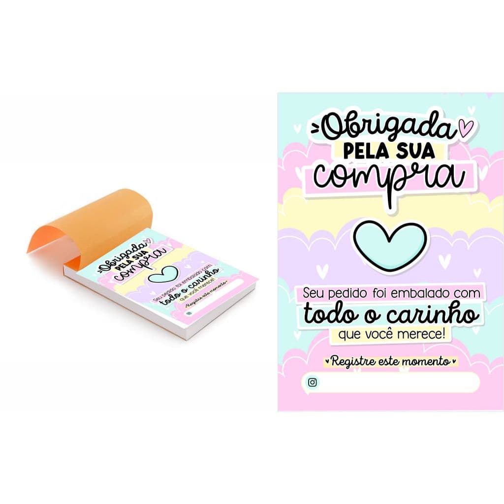 Kit 5 Blocos (500 Folhas) para Agradecimento / Obrigado pela Compra IV